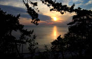 Gotland, hav, himmel, landskap, natur, Sigsarve, solnedg�ng, sommar, sommarnatt, st�mning, st�mningsbild, st�mningsbilder, �rstid, �rstider
